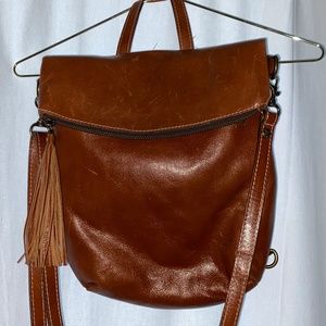 Patricia Nash Luzille Leather Convertible Backpack Tote with Tassel